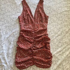 Shein bodycon floral red dress size: L